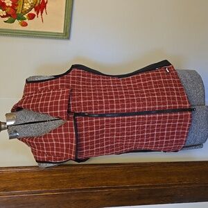Kerrits Equestrian Quilted Red Plaid Vest